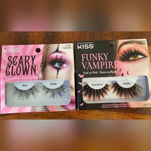 NWT-Kiss-Halloween-False Lashes-Clown & Vampire Lash Bundle-2 Packs